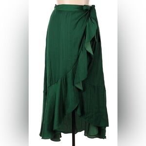 SALE!! Maeve by Anthropologie green wrap ruffled skirt size XL